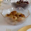 Cuenco De Cristal Con Borde Dorado Mediano