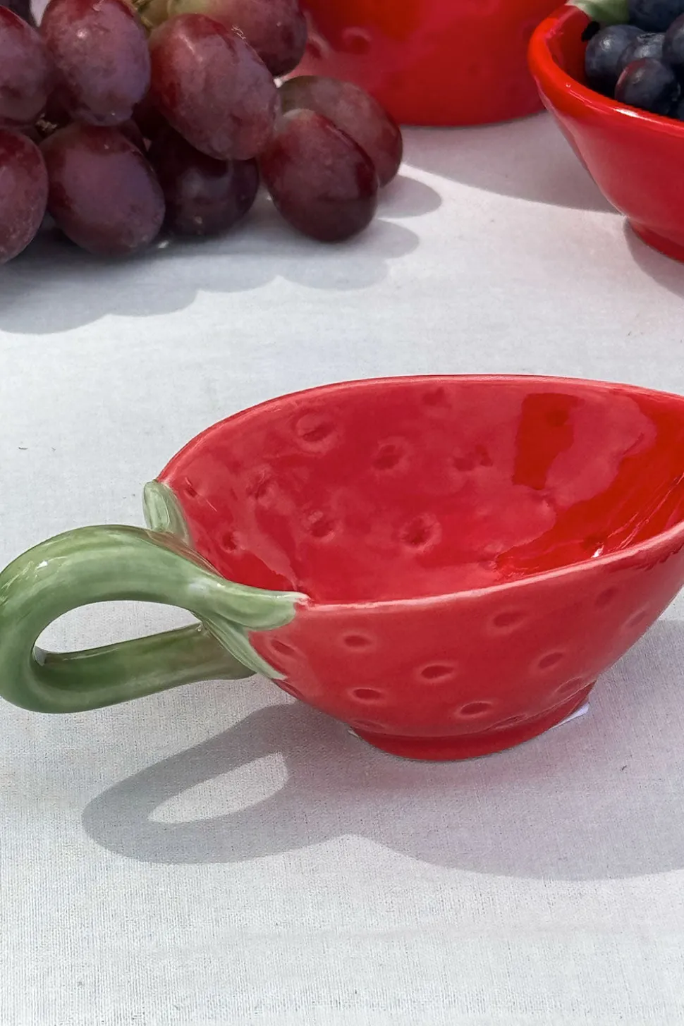 Cuenco Diseño Fresa Con Asa