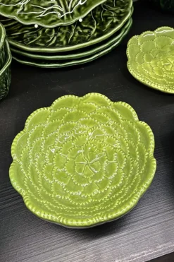 Cuenco Flor Verde En Relieve