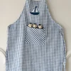 Delantal De Niños Con Diseño De Osos Marineros & Cuadros Azules