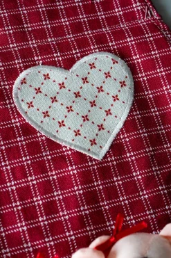 Delantal De Niños Mini Con Diseño De Osos & Cuadros Rojos