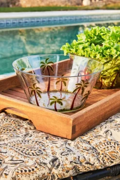 Ensaladera Acrílica Diseño Palmeras