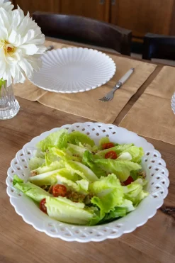 Ensaladera/Frutero De Cerámica Calada Blanca