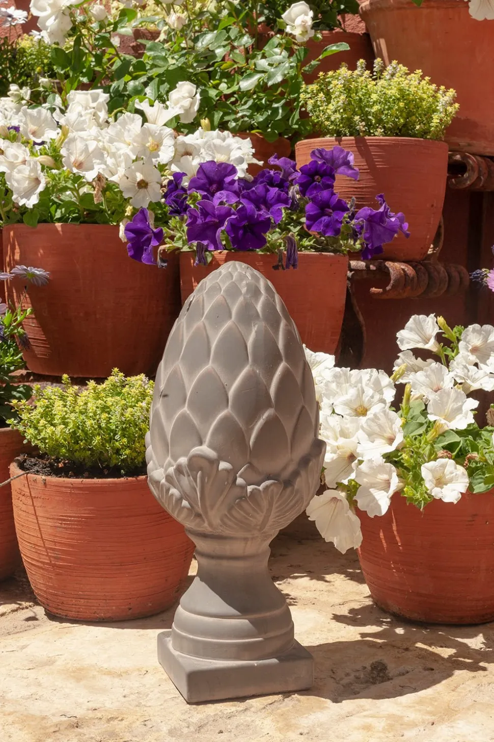 Figura Decorativa Con Diseño De Alcachofa Gris Grande