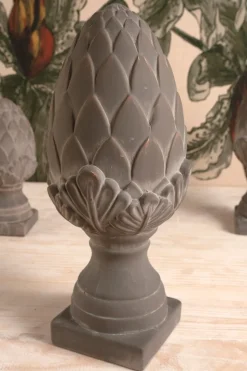 Figura Decorativa Con Diseño De Alcachofa Gris Grande