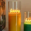 Figura Decorativa De Neón Amarilla "Happy"
