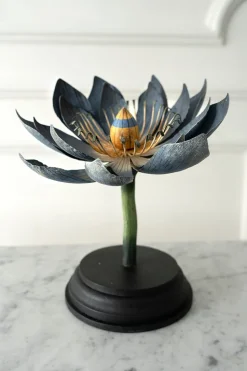 Figura Decorativa Flor De Loto Azul
