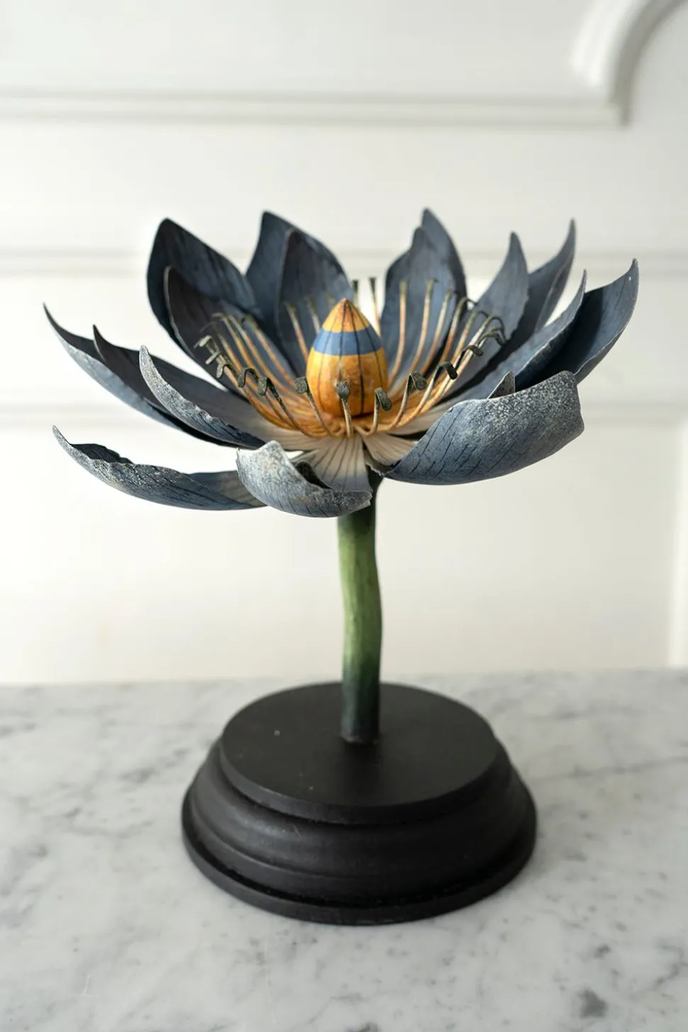 Figura Decorativa Flor De Loto Azul
