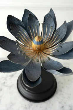 Figura Decorativa Flor De Loto Azul