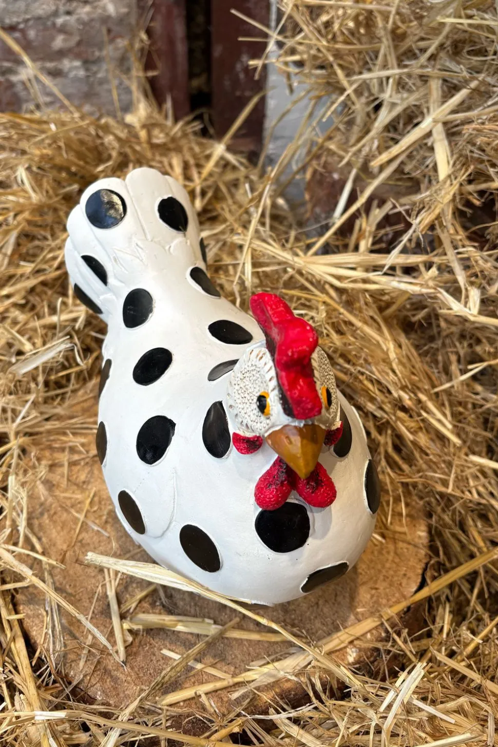 Figura Decorativa Gallina Lunares