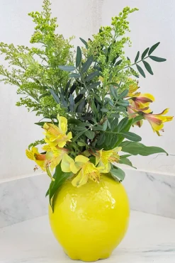 Florero Con Diseño De Limón Pequeño
