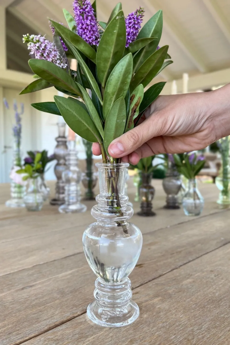 Florero De Cristal Con Diseño Venecia Transparente Grande