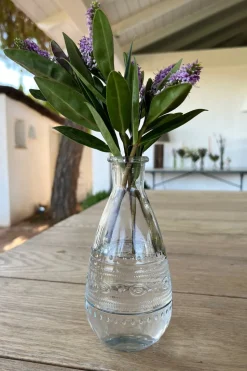 Florero De Cristal Con Diseño Roma Transparente