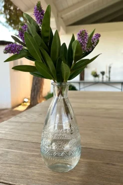 Florero De Cristal Con Diseño Roma Transparente