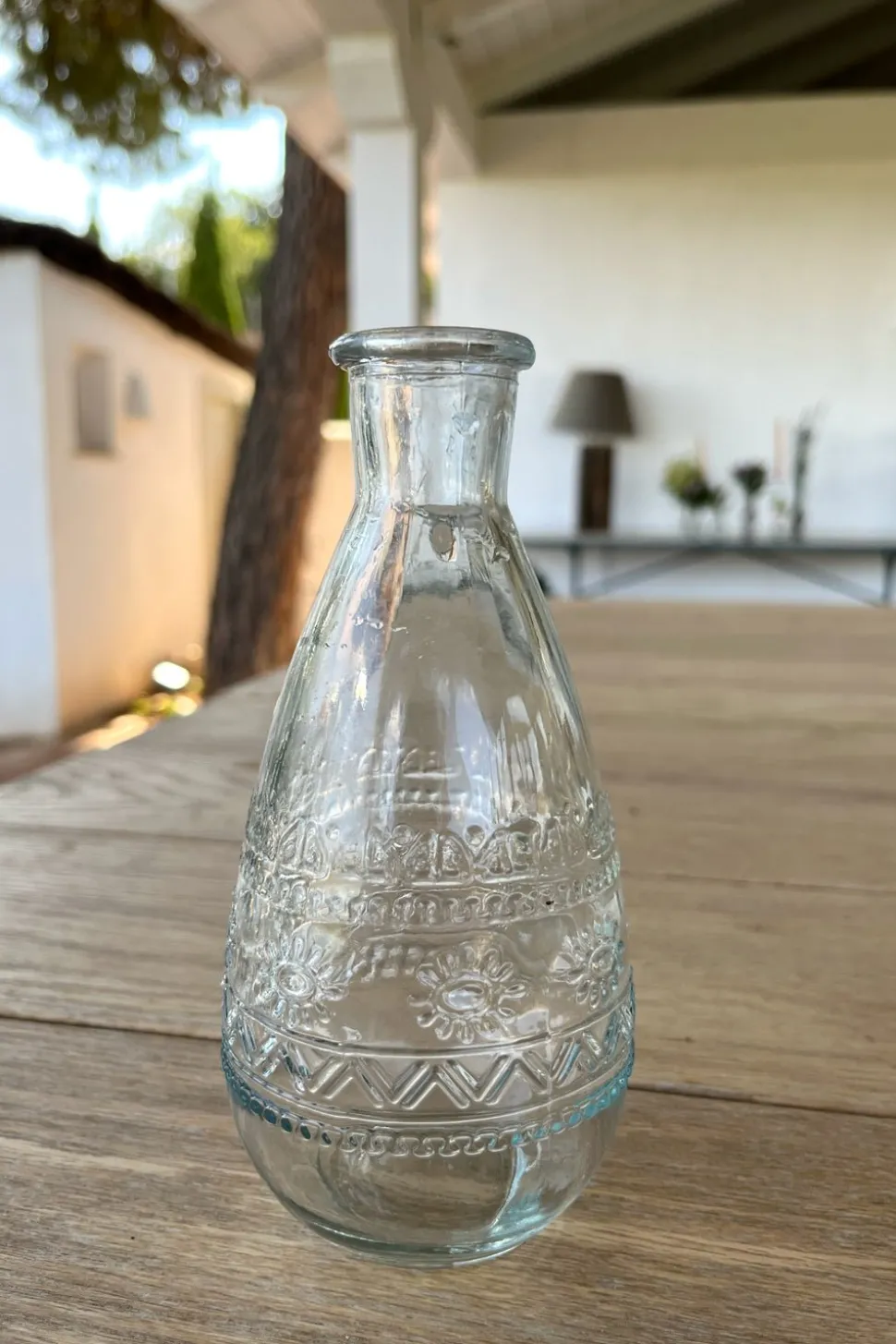Florero De Cristal Con Diseño Roma Transparente