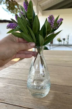 Florero De Cristal Con Diseño Roma Transparente