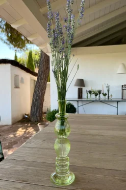 Florero De Cristal Con Diseño Florencia Verde Claro Grande