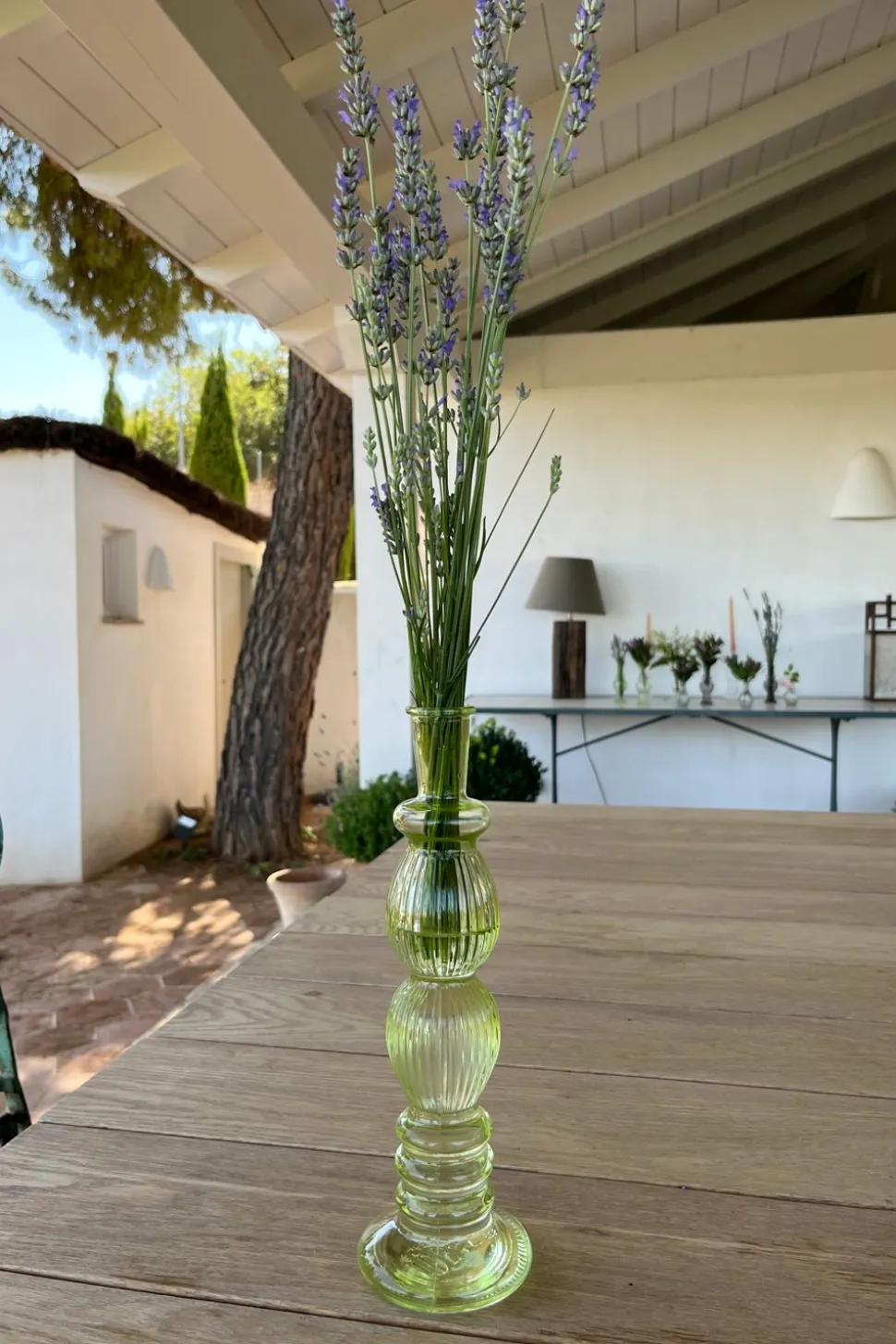 Florero De Cristal Con Diseño Florencia Verde Claro Grande