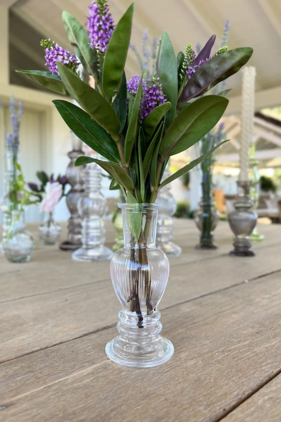 Florero De Cristal Con Diseño Venecia Transparente Pequeño