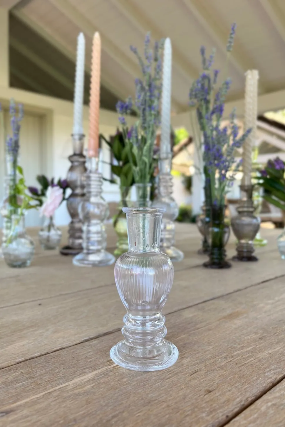 Florero De Cristal Con Diseño Venecia Transparente Pequeño