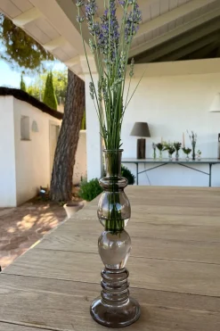 Florero De Cristal Con Diseño Florencia Gris Grande