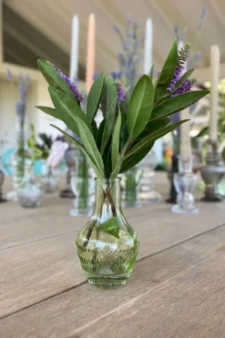 Florero De Cristal Con Diseño Milán Verde Claro