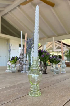 Florero De Cristal Con Diseño Venecia Verde Claro Grande