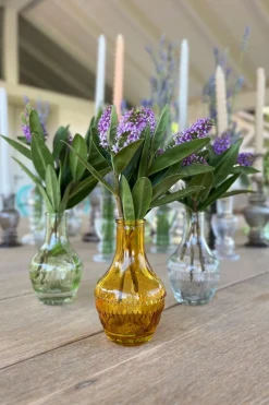 Florero De Cristal Con Diseño Milán Ocre