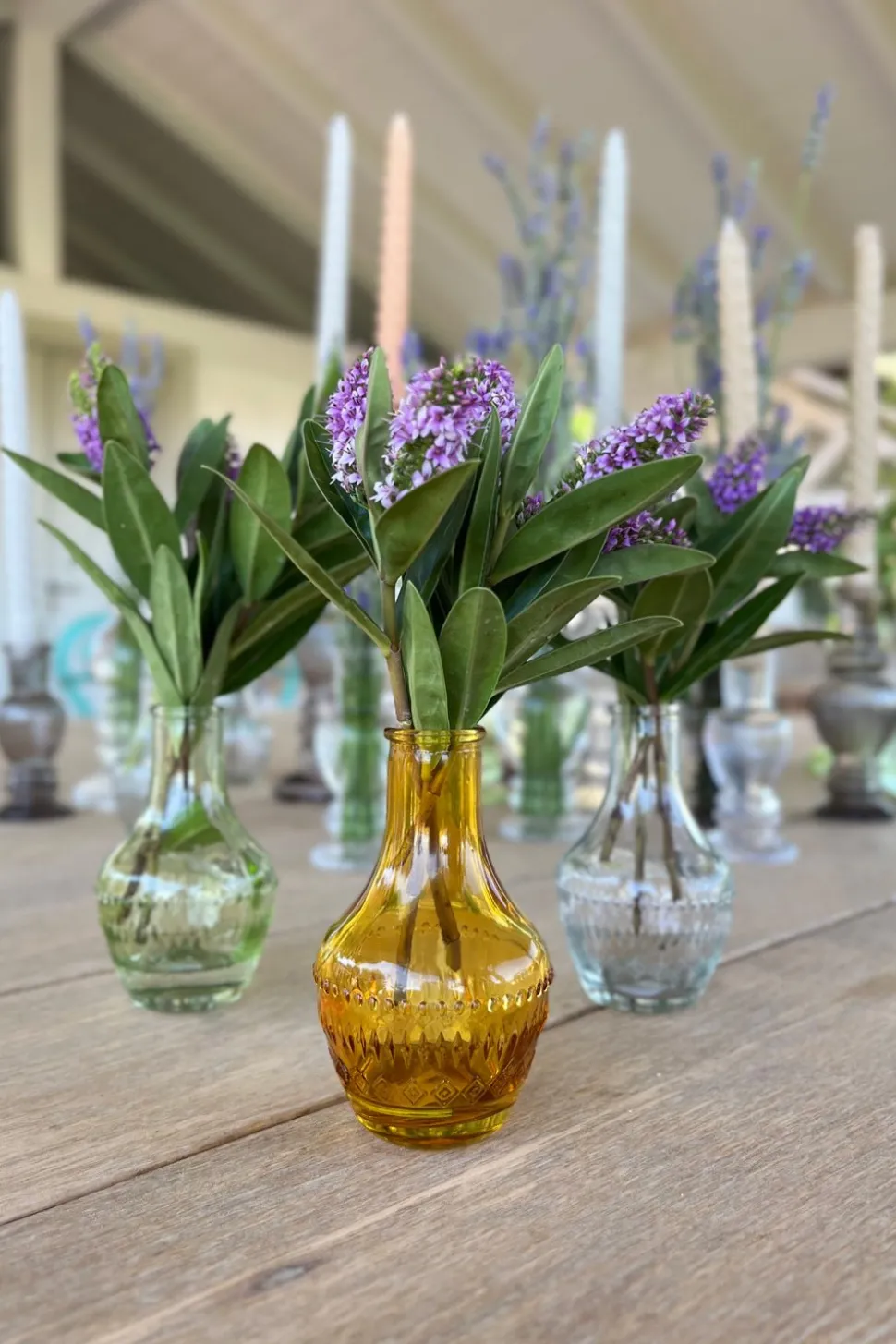 Florero De Cristal Con Diseño Milán Ocre