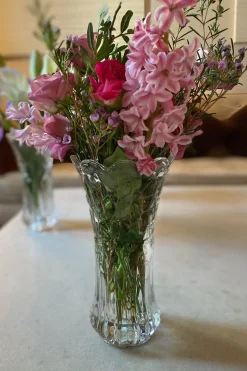 Florero De Cristal Diseño Flores