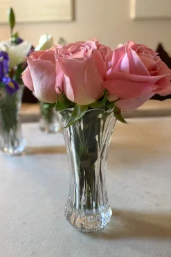 Florero De Cristal Diseño Flores