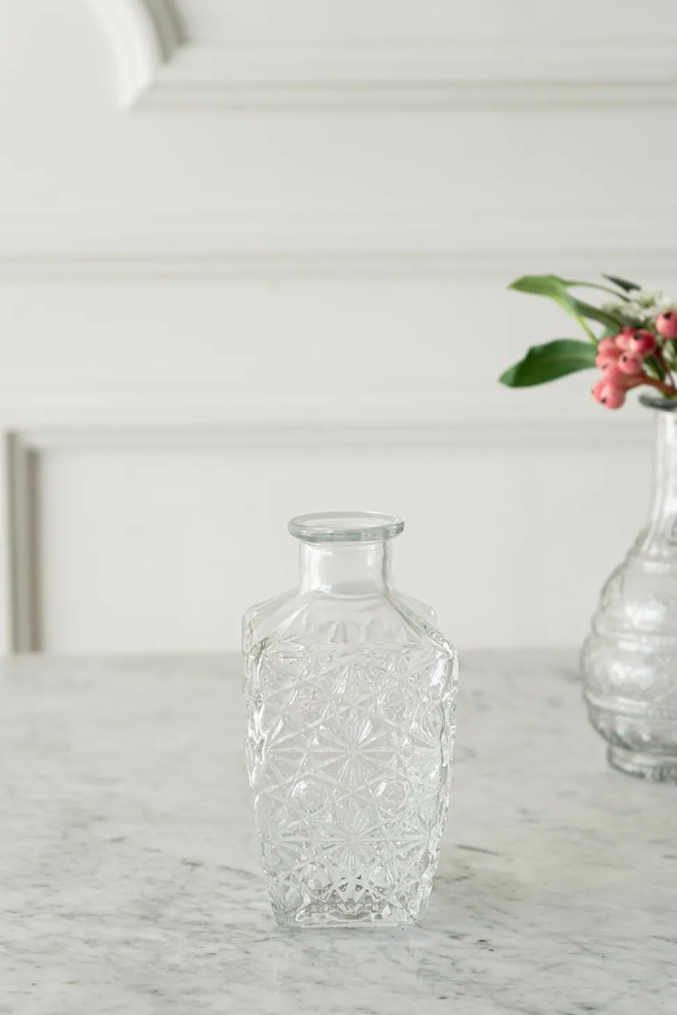Florero De Cristal En Relieve Transparente