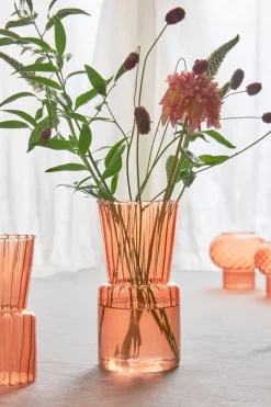 Florero De Cristal Rosa Grande