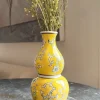 Florero De Porcelana Amarillo Diseño Sumire