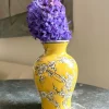 Florero De Porcelana Amarillo Diseño Ume