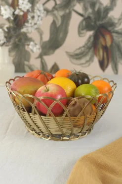 Frutero Redondo Metal Dorado
