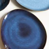 Fuente De Gres Con Filo Envejecido Azul