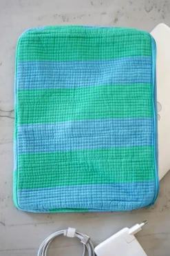 Funda Para Portátil Rayas Azules Y Verdes