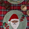 Individual De Fieltro Verde Con Diseño De Papa Noel