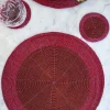 Individual Rojo Bordado Con Cuentas