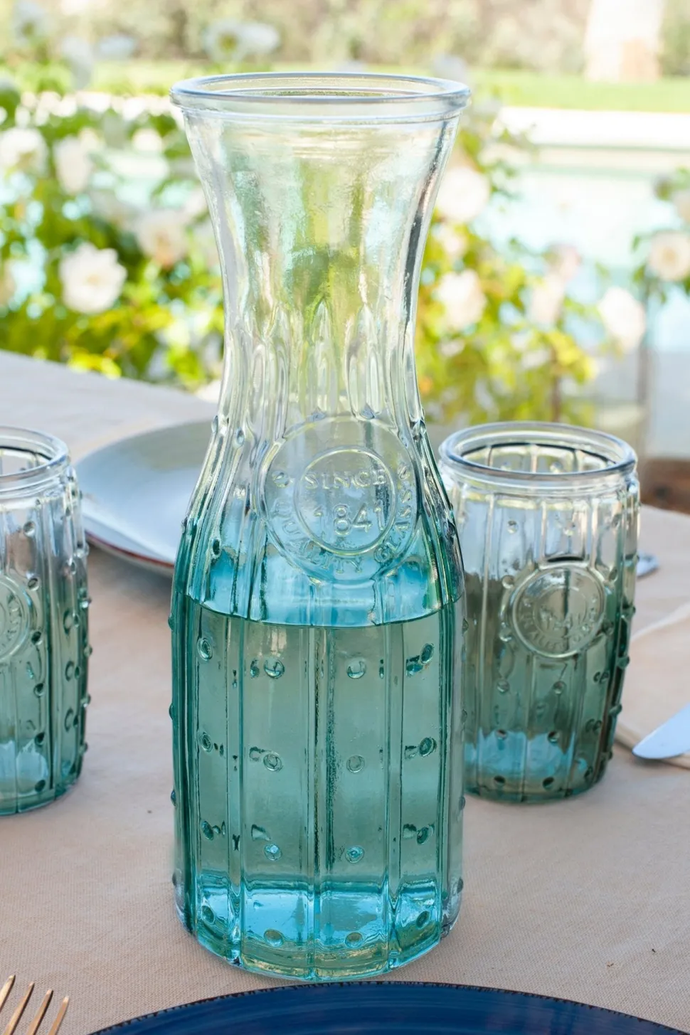 JARRA CRISTAL TONOS AZULES