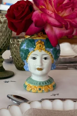 Jarrón Busto Diseño Hindú Colores
