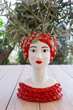 Jarrón Busto Lady Chili De Porcelana