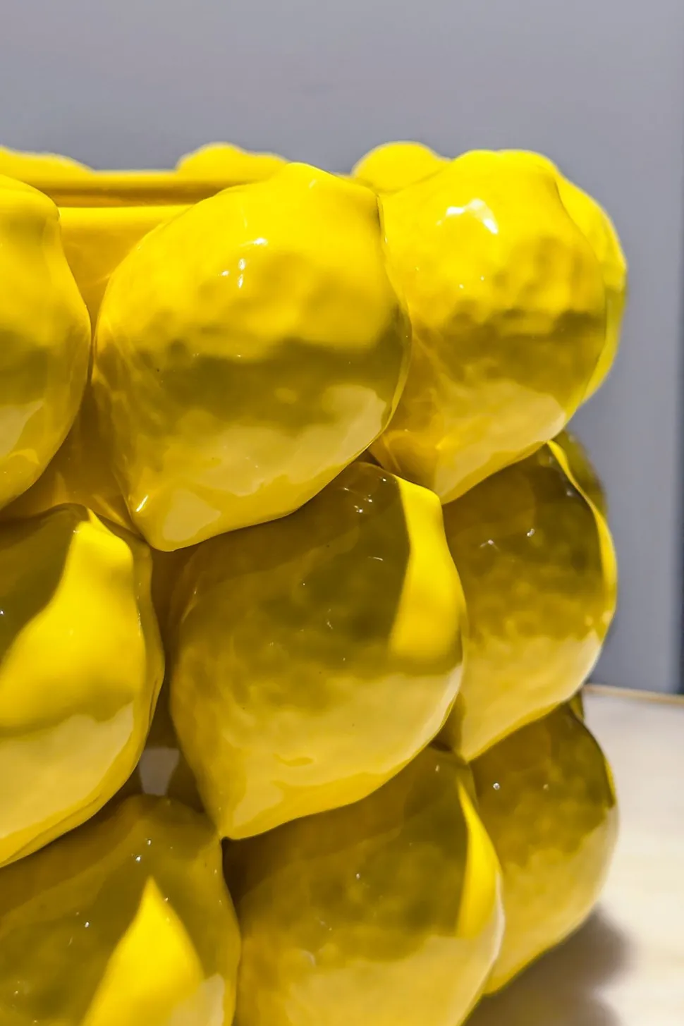 Jarrón Con Diseño De Limones Bajo