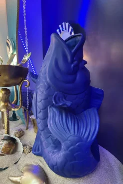 Jarrón Con Diseño De Pez Azul