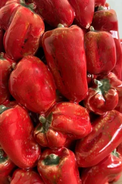 Jarrón Con Diseño De Pimientos Rojos Grande