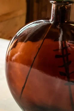 Jarrón De Cristal En Tono Marrón Ámbar