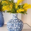 Jarrón De Porcelana Azul Y Blanco Modelo Hida