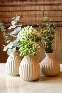 Jarrón De Porcelana Beige