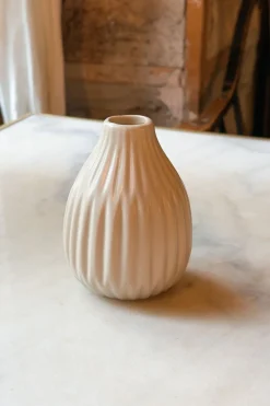 Jarrón De Porcelana Beige